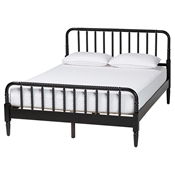 Baxton Studio Braith Farmhouse Black Spindle Wood King Size Platform Bed